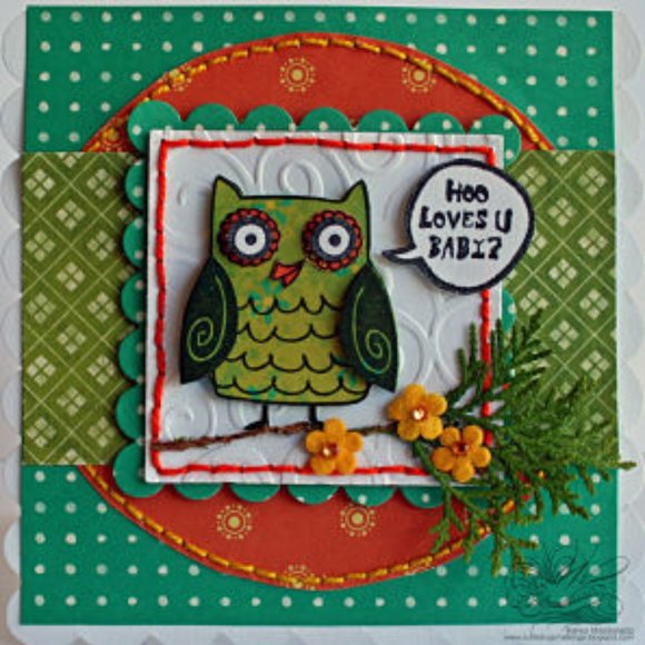 Cuttlebug A2 embossing folder - OWL FLOURISH - Picture 7 of 11